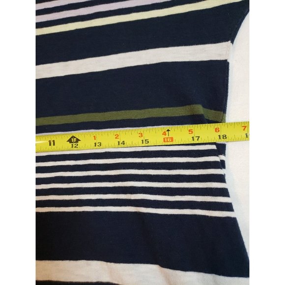 Lou & Grey Casual T-Shirt Dress Size M Short Sleeves Knee Length Blue stripe - Picture 9 of 11